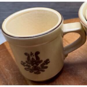 Vintage Mini Pfaltzgraph coffee mugs 3”x3” Village Pattern